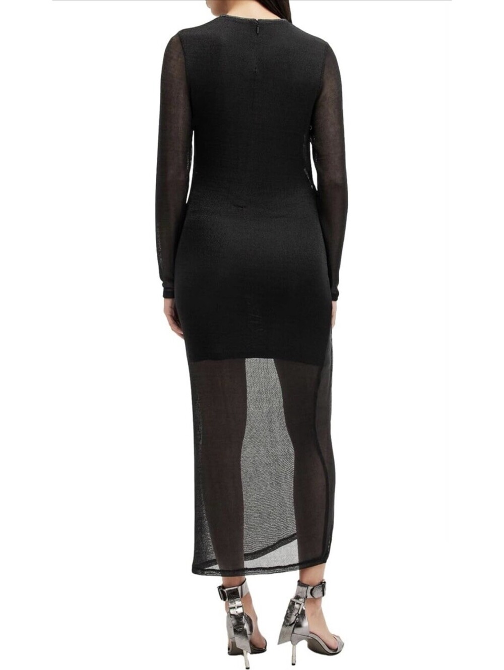 All Saints Black Nora Sparkle Shimmer Dress Size US 12 Black Simmer NWT - Picture 5 of 12